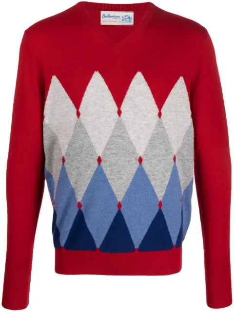 Ballantyne cashmere argyle intarsia-knit jumper
