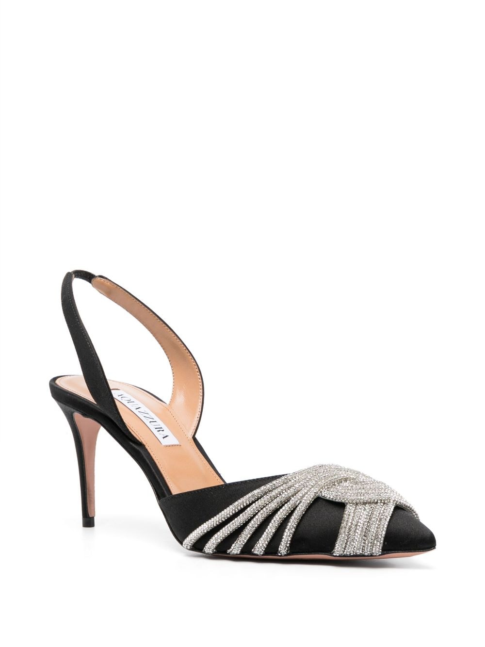 Shop Aquazzura Gatsby 75mm Slingback Pumps In 黑色