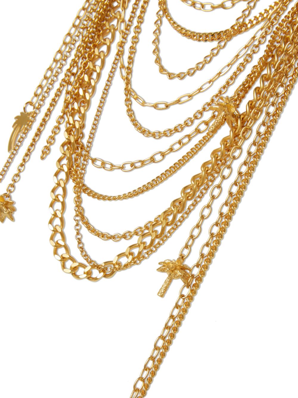 Palm Angels multi-chain palm necklace - Goud