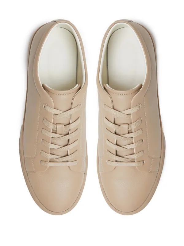 Beige leather sale sneakers