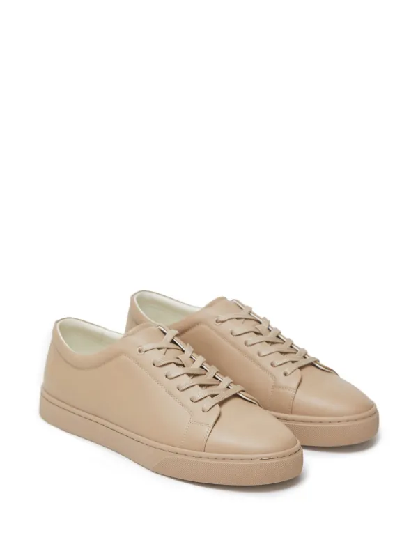 Beige deals leather sneakers