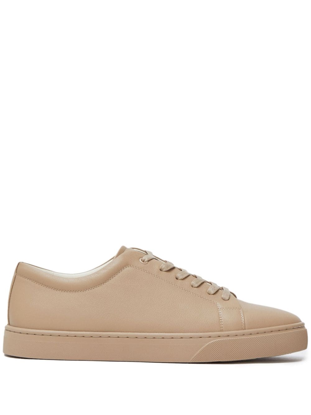 12 Storeez Lace-up Leather Sneakers In Neutrals