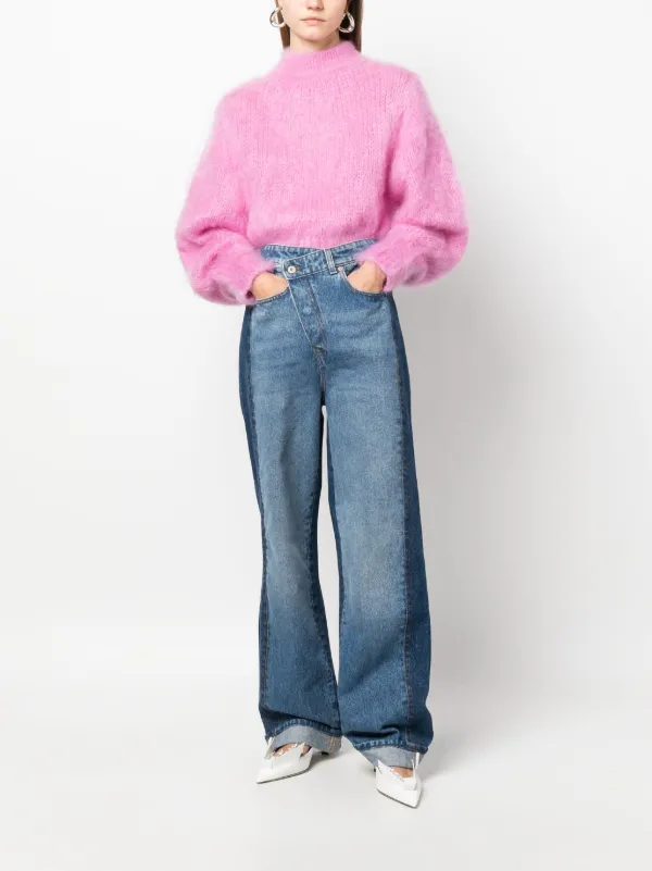 LOEWE デコンストラクテッド ジーンズ (デニム) LOEWE デコンストラクテッド ワイドジーンズ | ブルー | FARFETCH JP