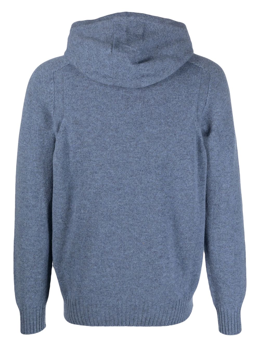 D4.0 fine-knit hooded jumper - Blauw