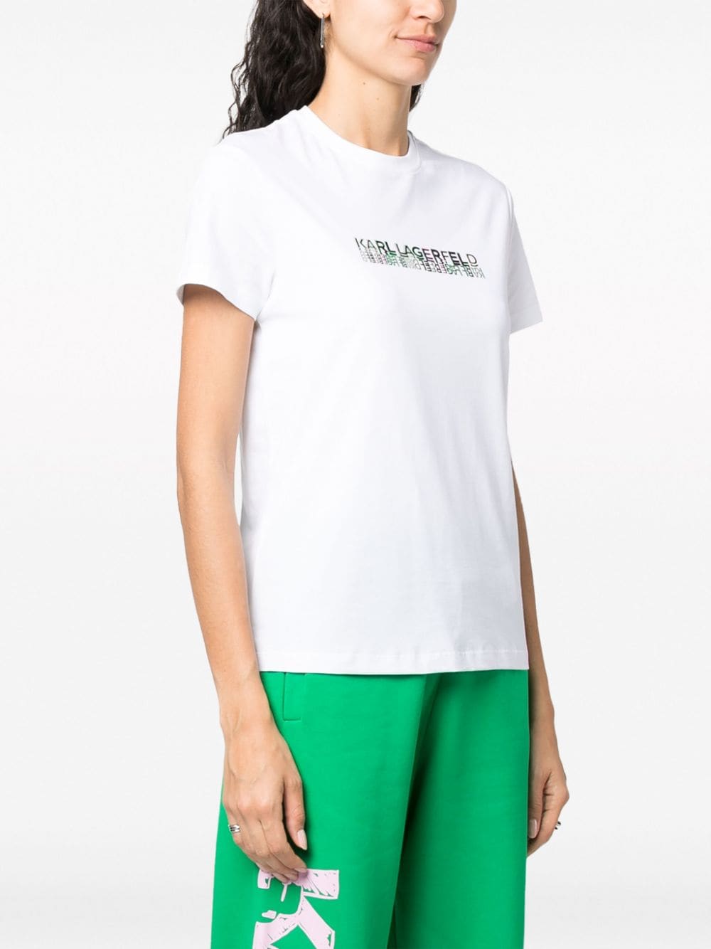 Shop Karl Lagerfeld Logo-print Organic Cotton T-shirt In White
