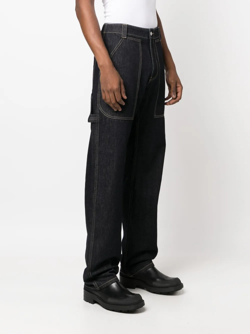 mid-rise straight jeans