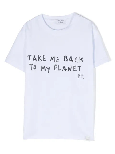 Paolo Pecora Kids x Pietro Terzini slogan-print cotton T-shirt