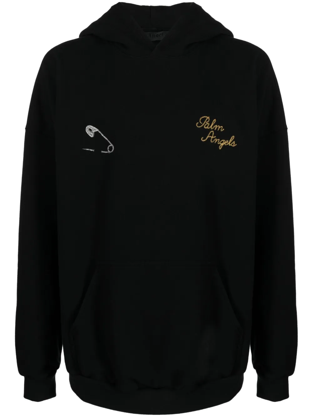 Palm Angels Hoodie met geborduurd logo Zwart