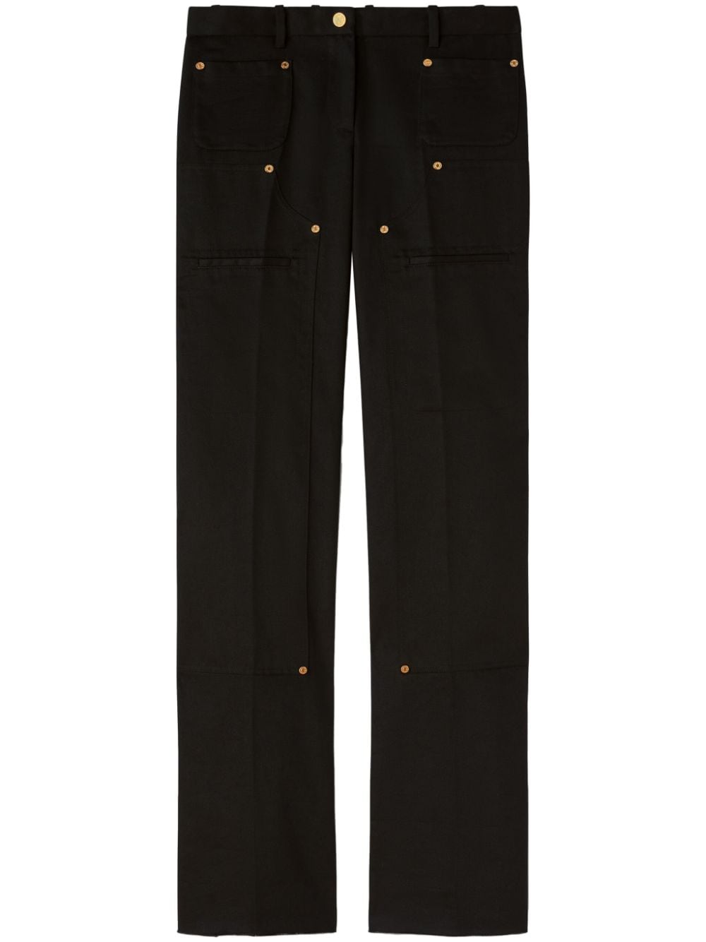 Palm Angels Straight-leg Cargo Trousers In Black