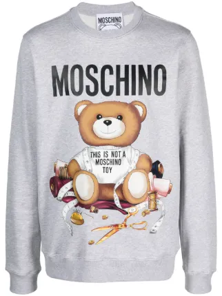 Moschino Teddy Bear Organic Cotton Sweatshirt Grey FARFETCH UZ