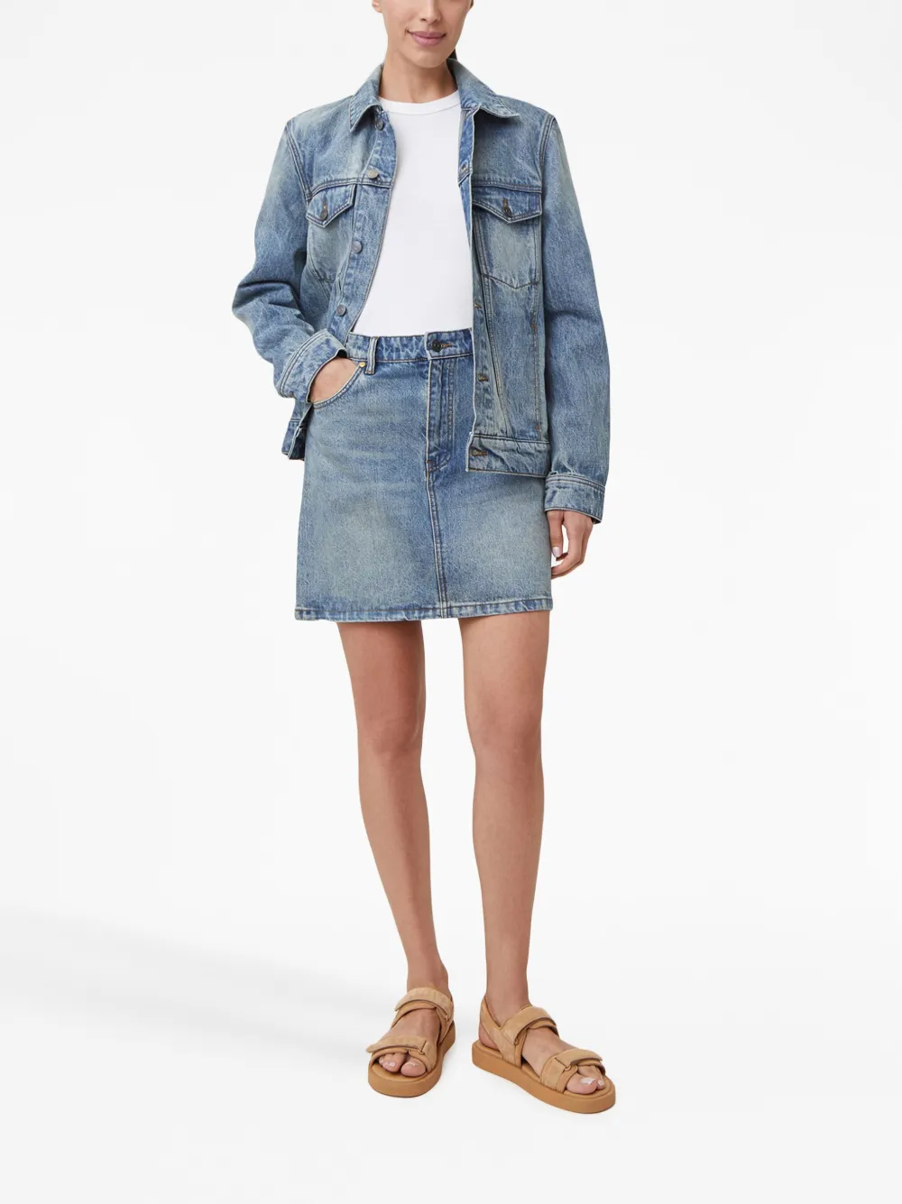12 STOREEZ Denim mini-rok - Blauw