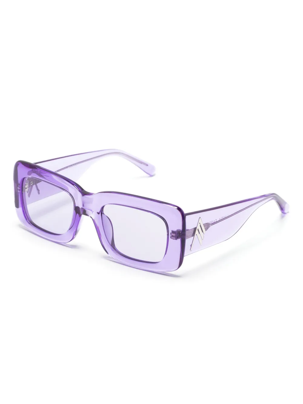 The Attico x Linda Farrow Marfa rectangle-frame sunglasses - Paars