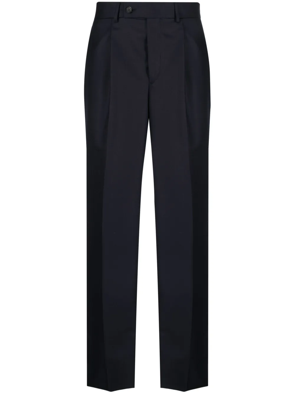 box-pleat wool tailored trousers