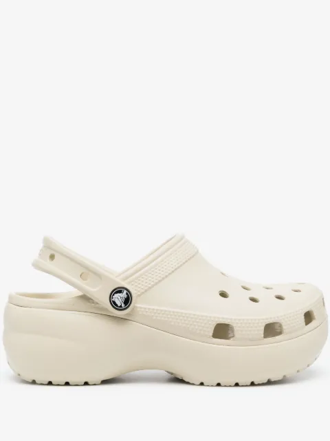 Crocs mules à plateforme à plaque logo
