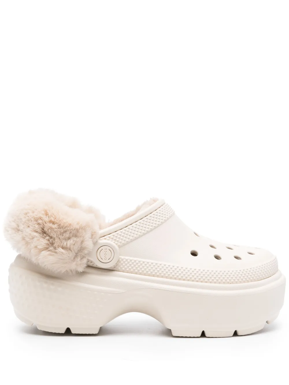 Crocs faux-fur platform clogs | Neutrals | Image 1