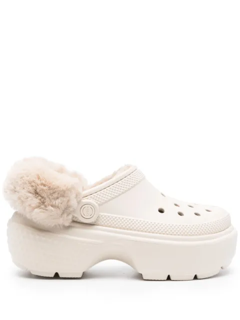 Crocs faux-fur platform clogs