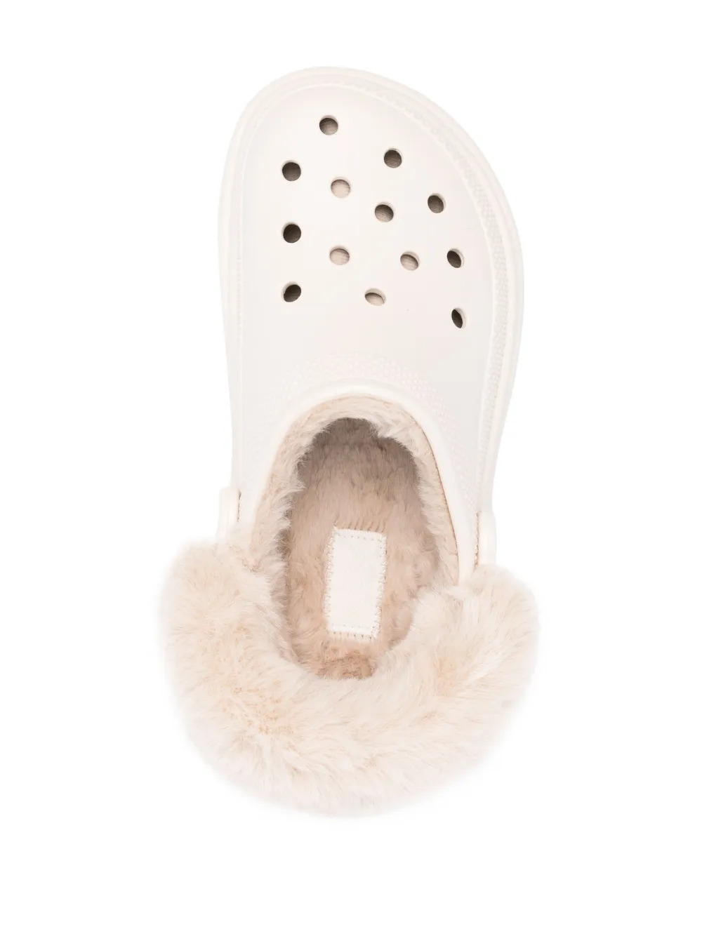 Crocs Faux-fur Platform Clogs In Neutral