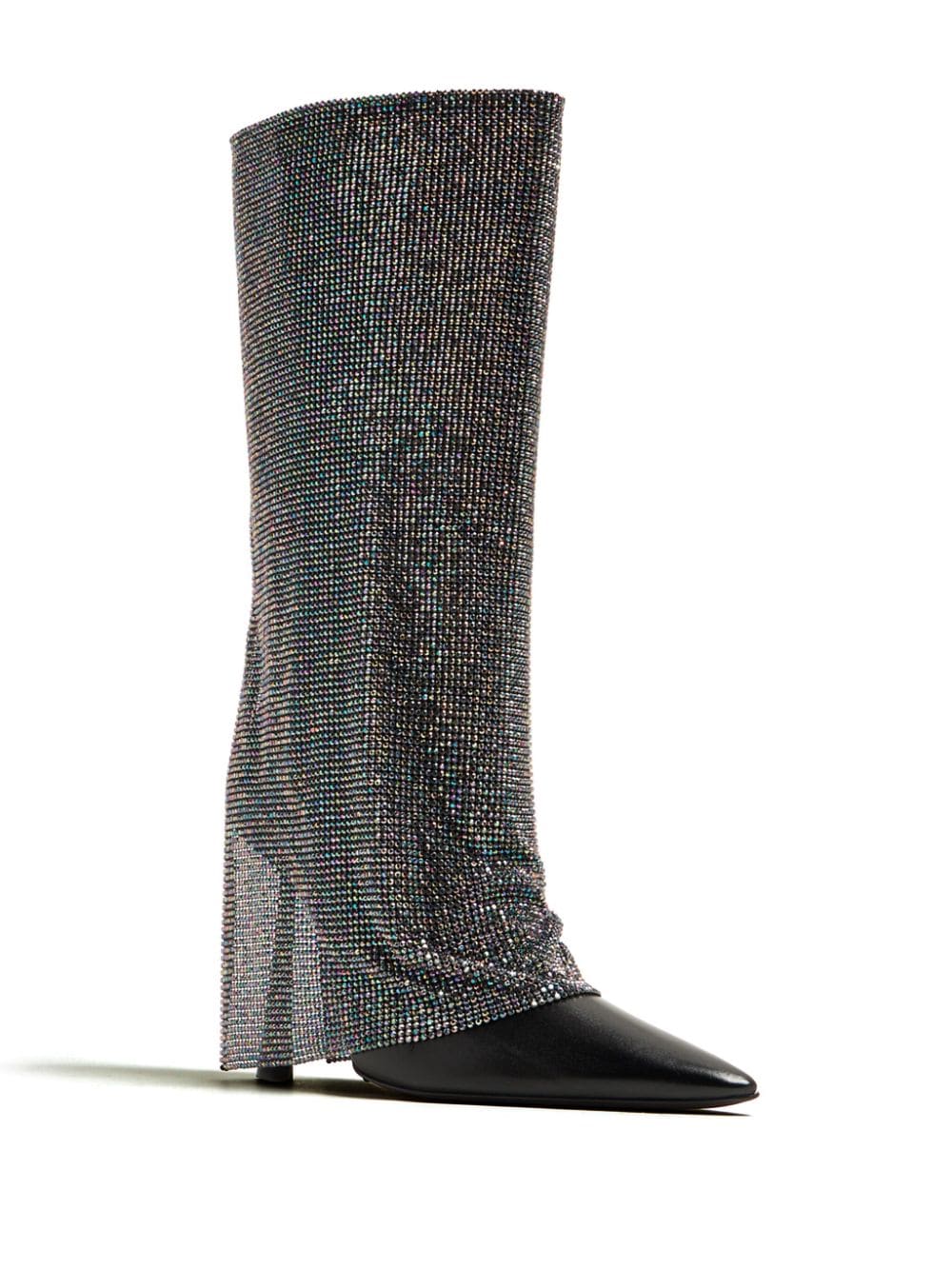 Benedetta Bruzziches Virginia 105mm rhinestone-embellished boots - Zwart