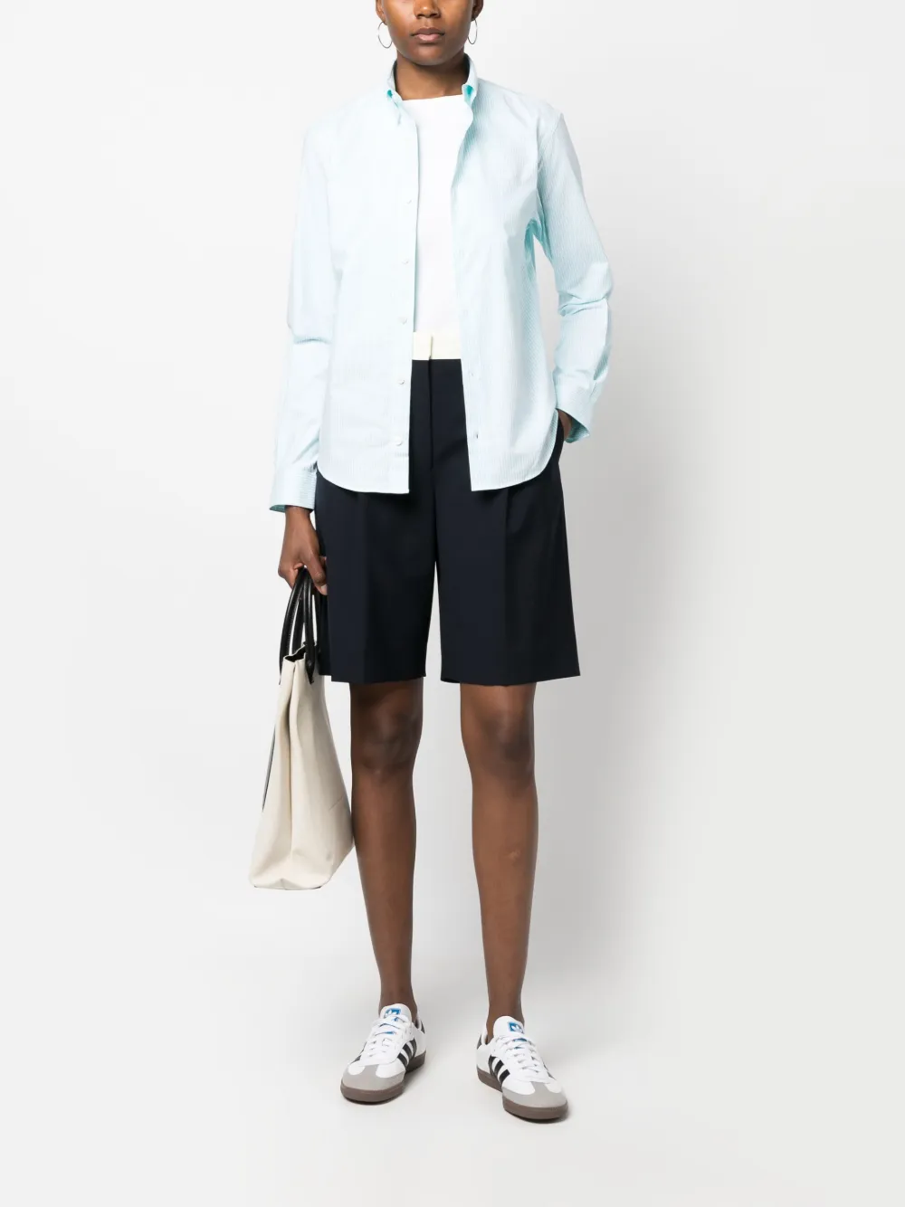 Sporty & Rich logo-embroidered cotton shirt - PARADISE WHITE