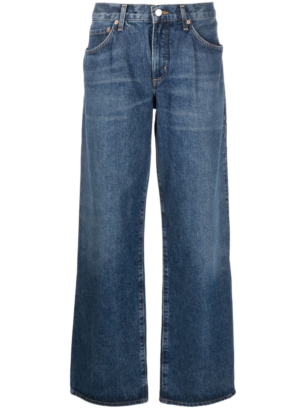 high-rise straight-leg jeans