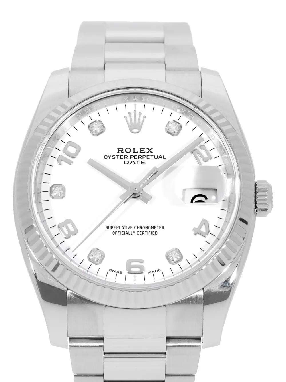 Rolex 2019 pre-owned Oyster Perpetual Date 34mm - WHITE