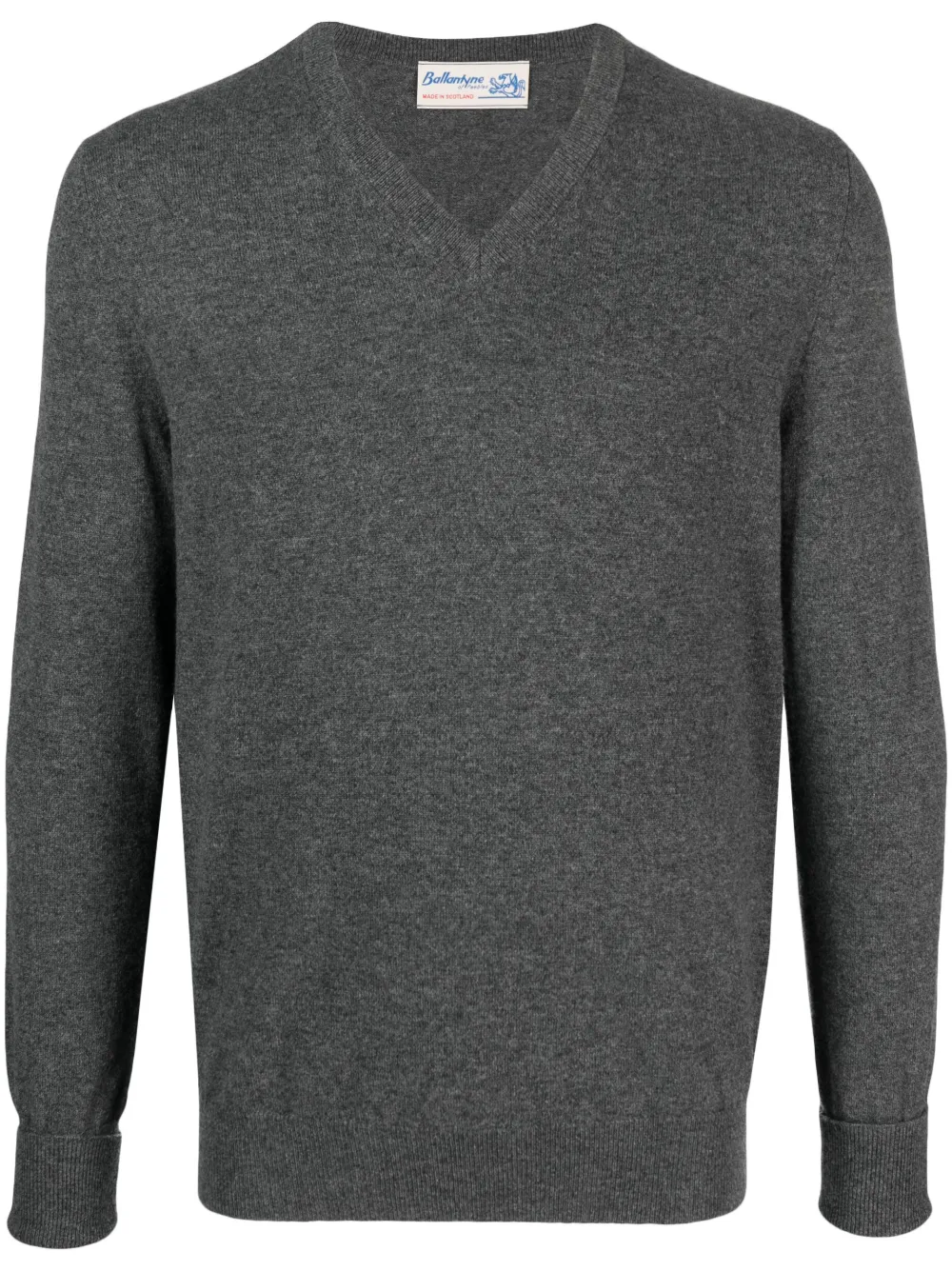 Ballantyne V-neck cashmere jumper | Grey | Image 1