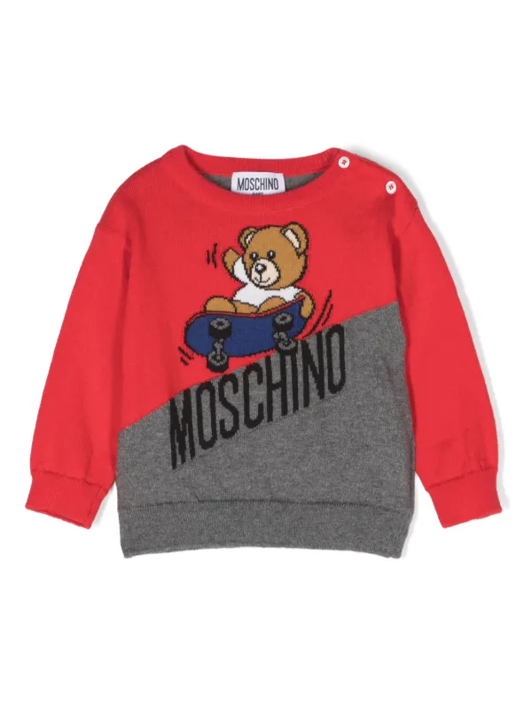 Moschino Kids Teddy Bear Knitted Jumper Red FARFETCH BH