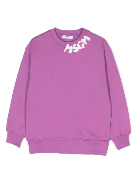 MSGM Kids logo-print cotton sweatshirt