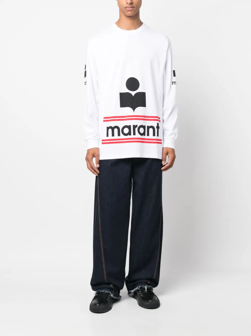 MARANT T-shirt met logoprint - Wit