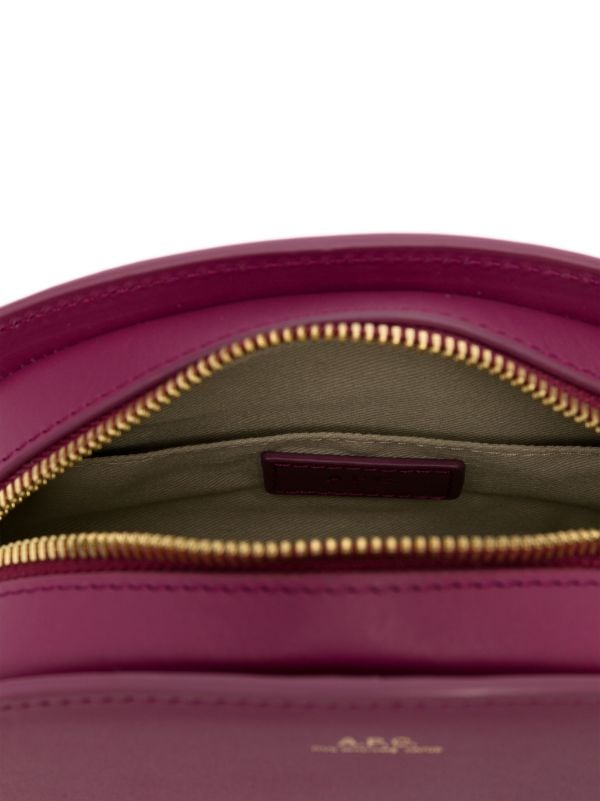 A.P.C Demi-Lune Leather Crossbody Bag - Purple