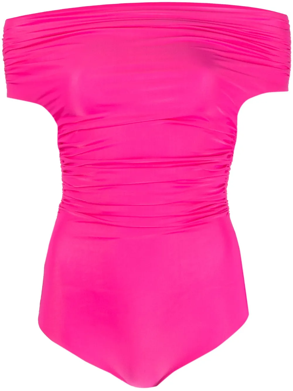 THE ANDAMANE off-shoulder ruched bodysuit | Pink | Image 1
