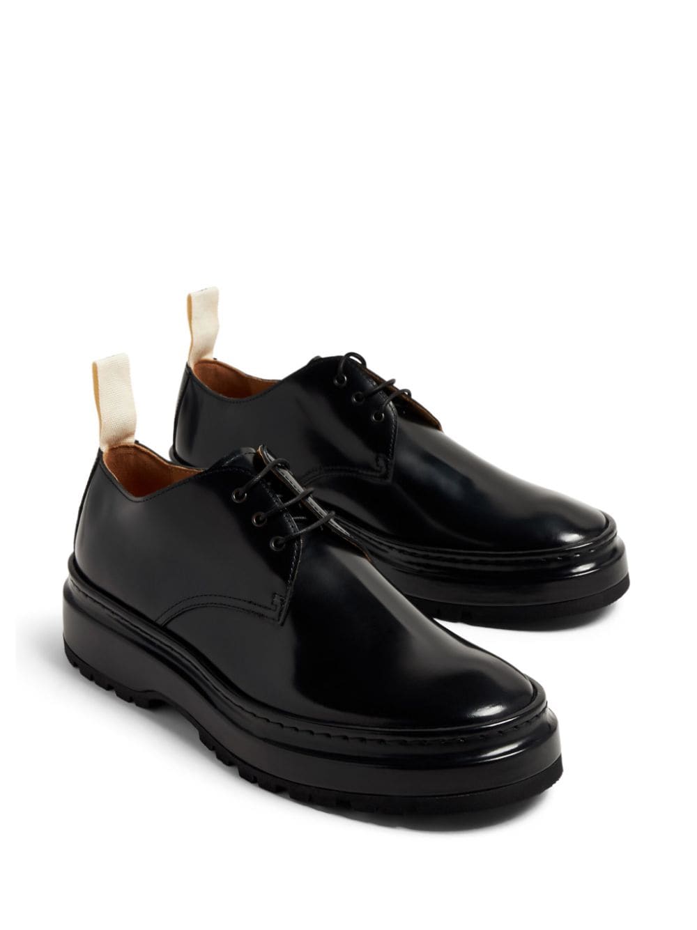 Shop Jacquemus Les Derbies Pavane Leather Shoes In Black