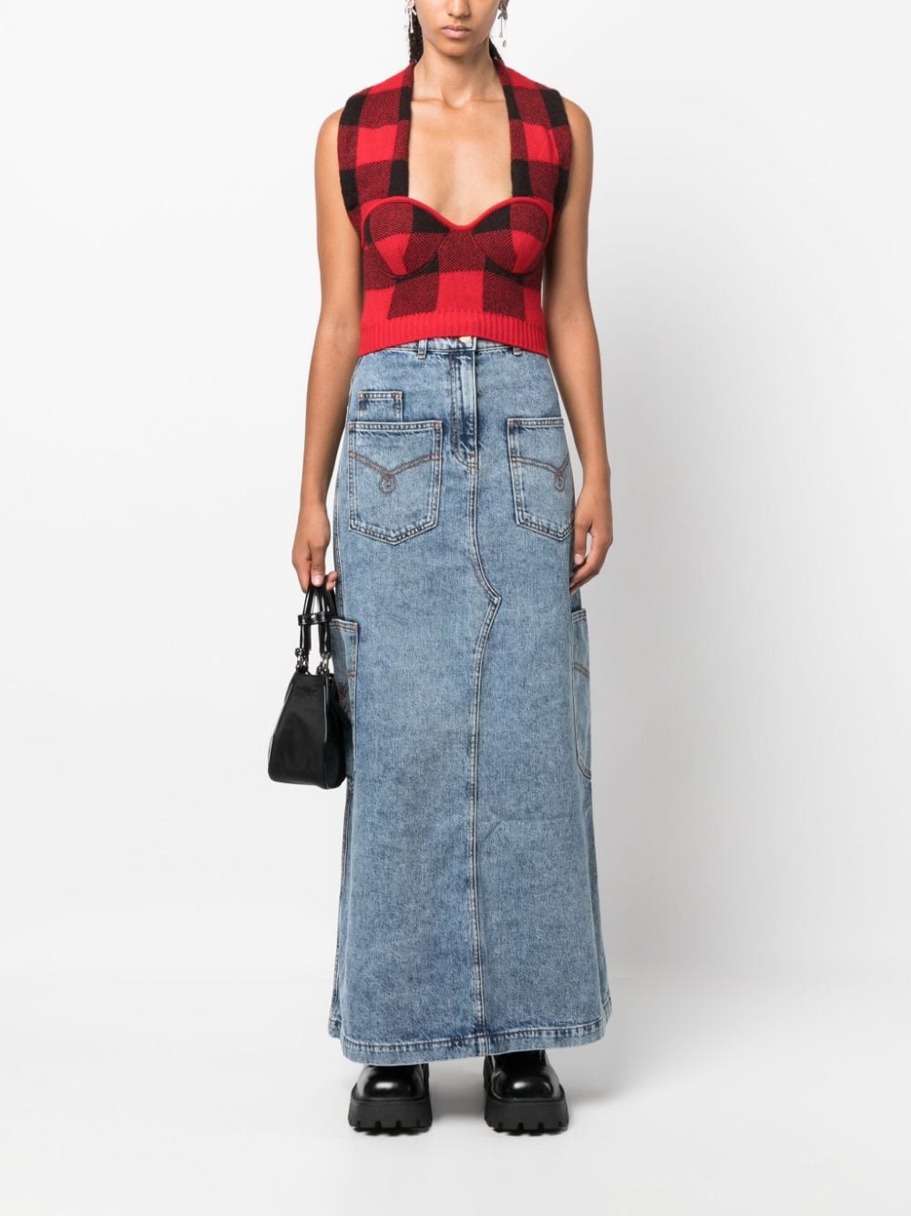 MOSCHINO JEANS Denim midi-rok - Zwart