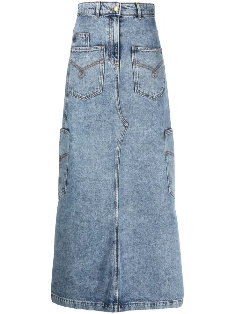 MOSCHINO JEANS denim midi skirt