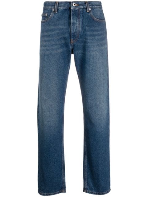 stonewashed straight-leg jeans