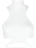 ANDREĀDAMO Sculpting jersey crop top - White