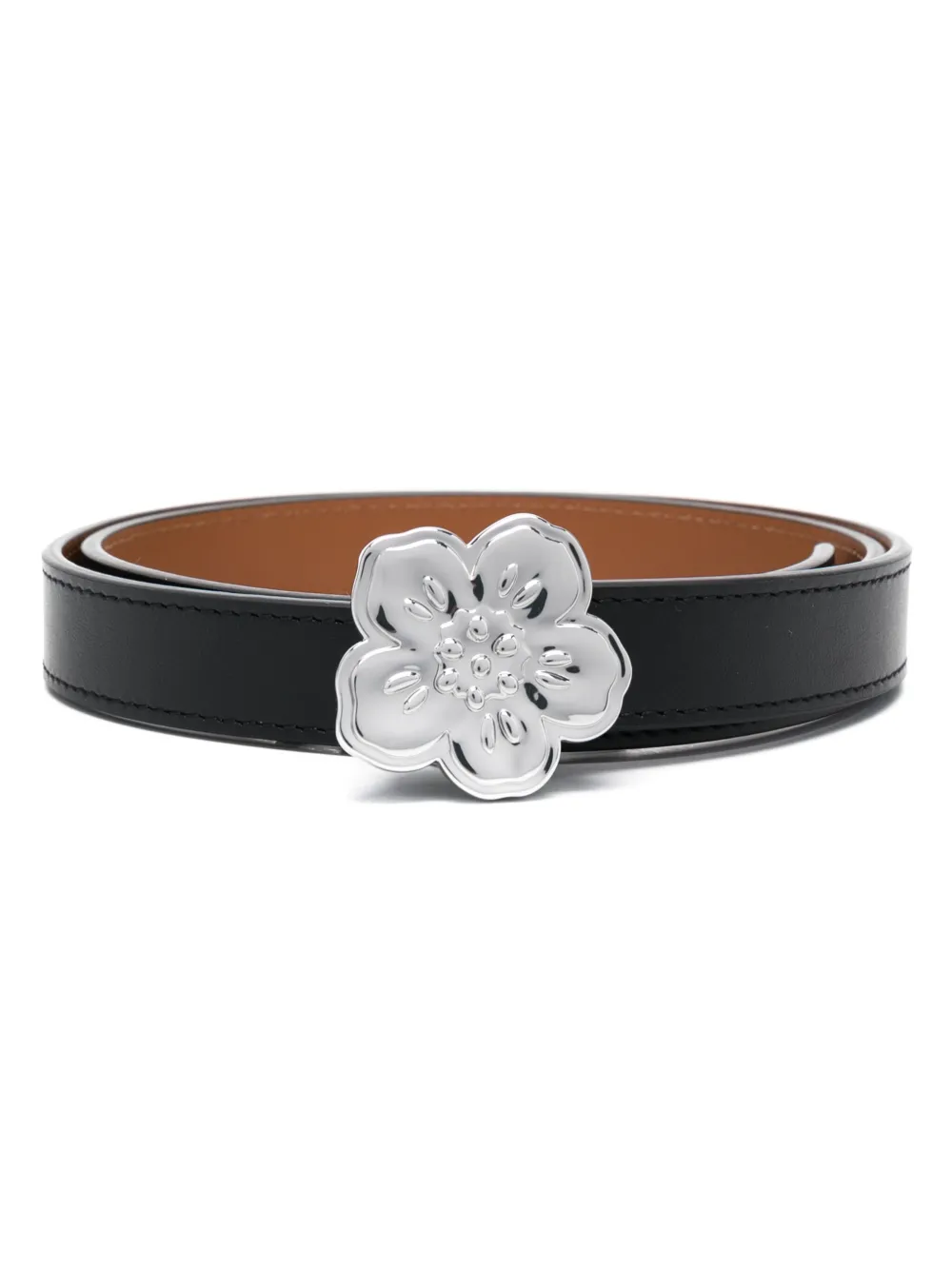 Kenzo floral-buckle leather belt | Smart Closet