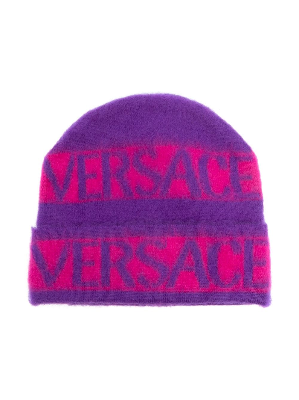 Image 1 of Versace Kids logo-print brushed-effect beanie