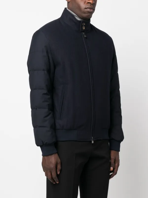 Corneliani high neck Padded Bomber Jacket Blue FARFETCH