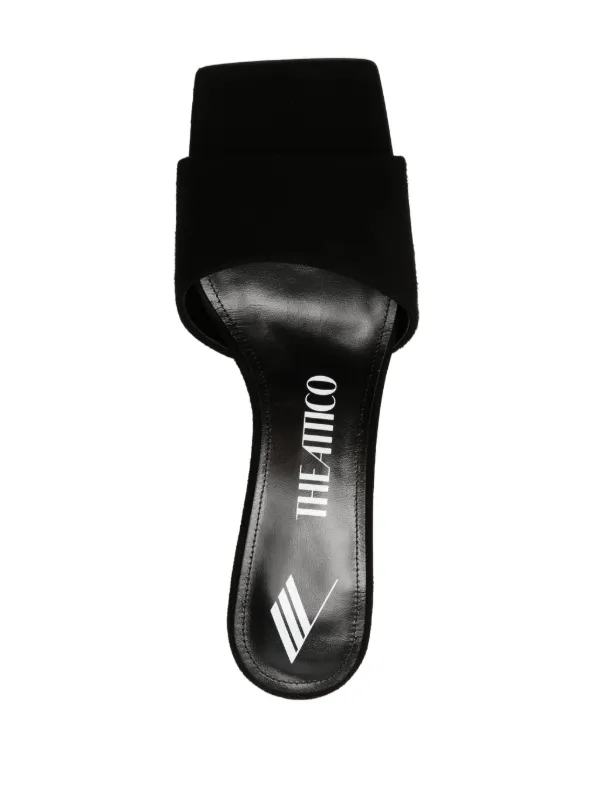 【関税&送料込】The Attico Sandals Black The Attico Judy 105mm feather-detail Sandals | Black