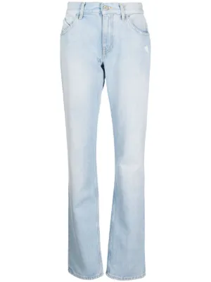 【The Attico】 High-riseストレートジーンズ Blue Layered high-rise wide-leg jeans | THE ATTICO | NET-A
