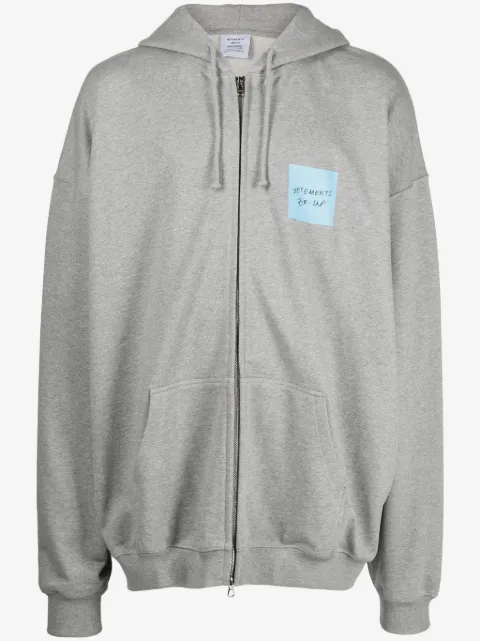 VETEMENTS logo-print zip-up hoodie