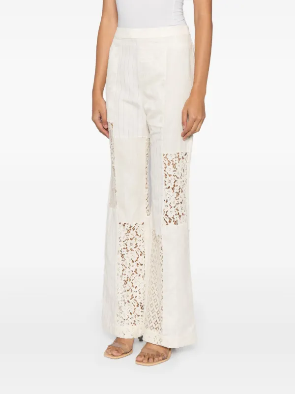 ZIMMERMANN Luminosity wide-leg Trousers Neutrals FARFETCH IN