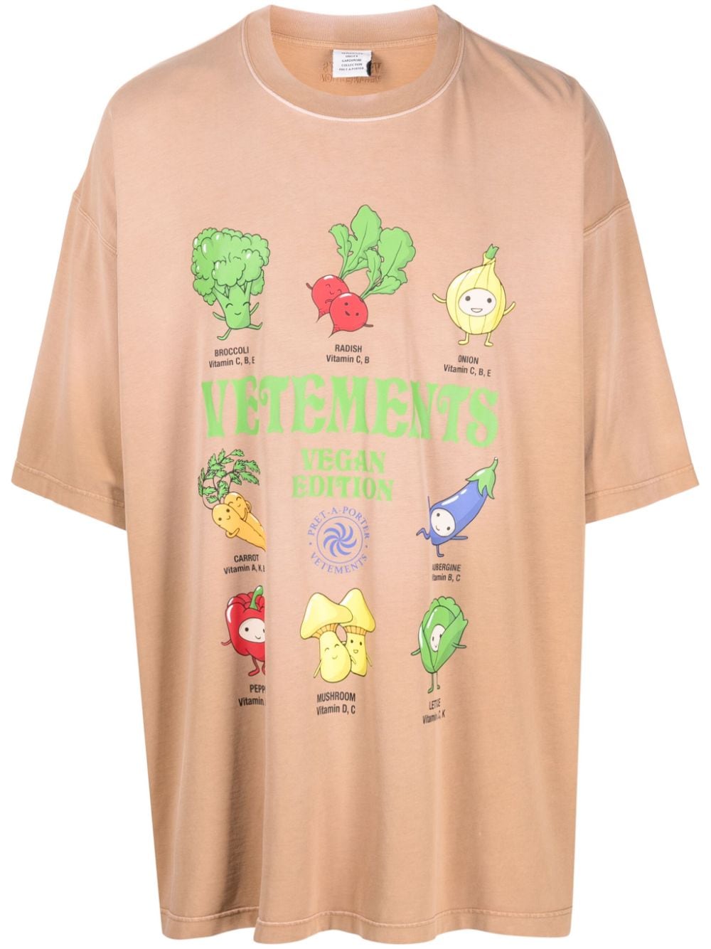 Shop Vetements Vegan Logo-print Cotton T-shirt In Braun