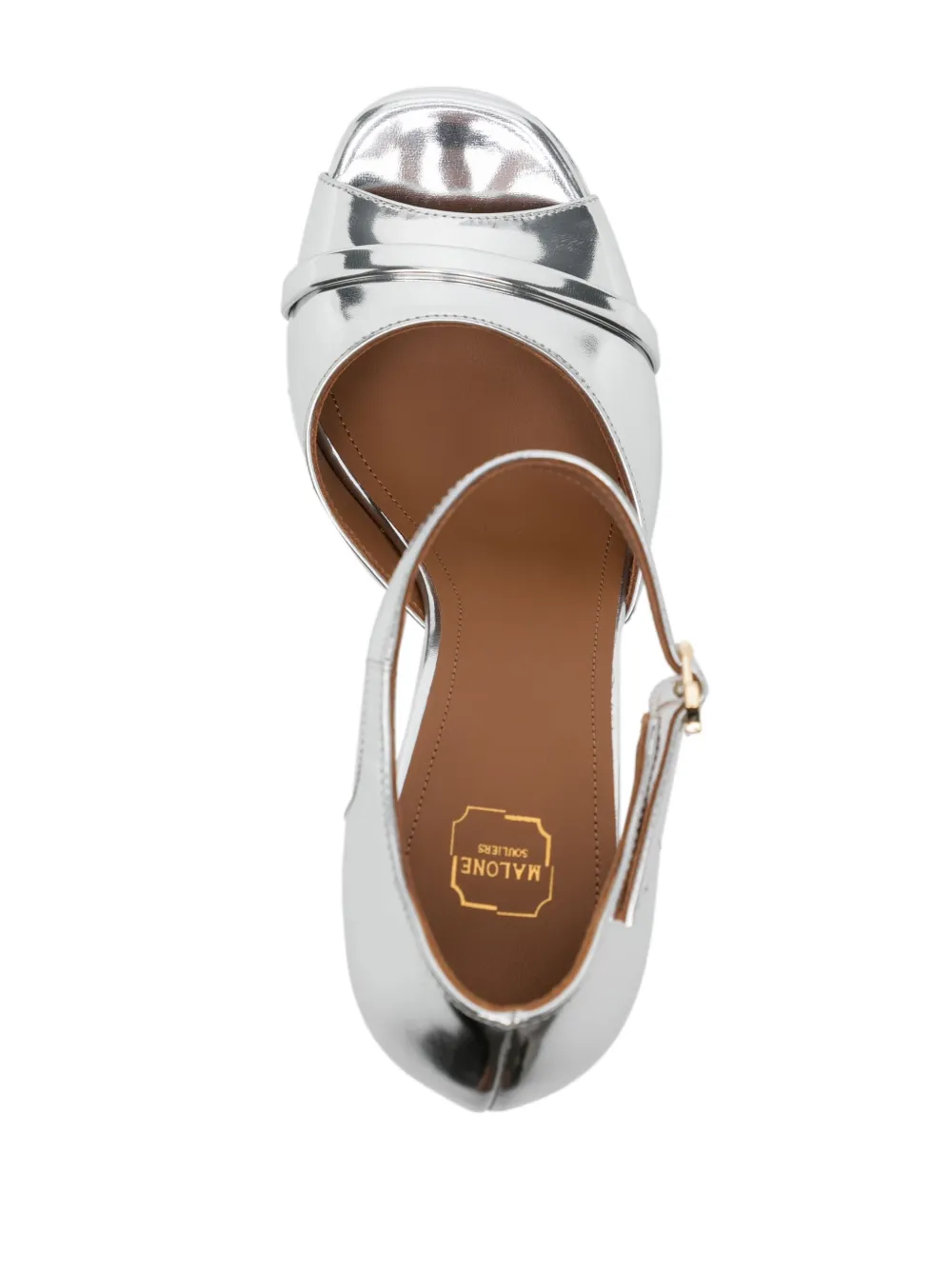 Malone Souliers Yuri 125mm Platform Leather Sandals In Metallic