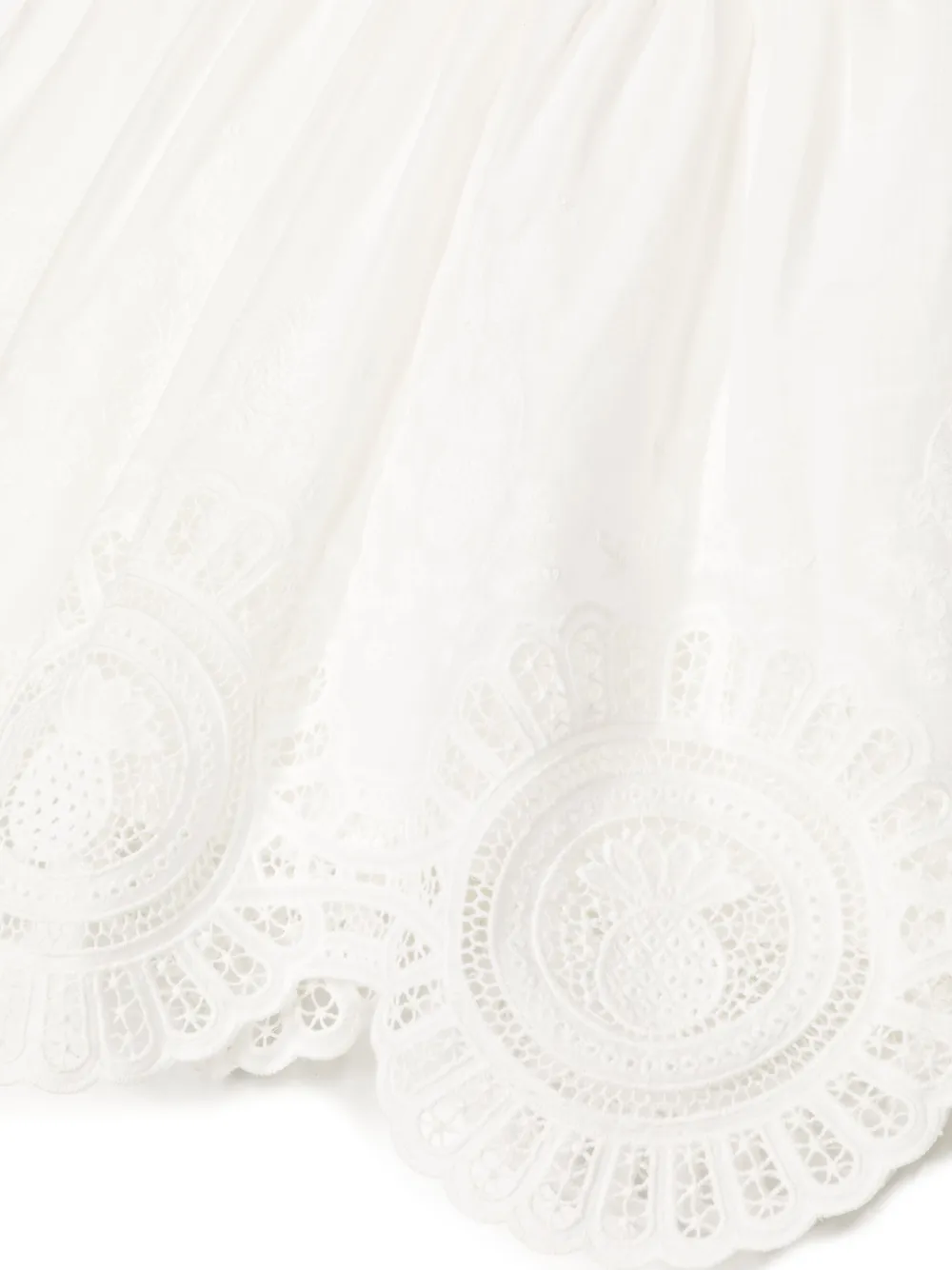 Zimmermann Halcyon Embroidered Midi Dress In White