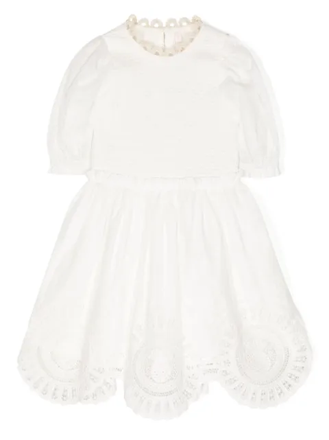 ZIMMERMANN Kids Halcyon embroidered midi dress