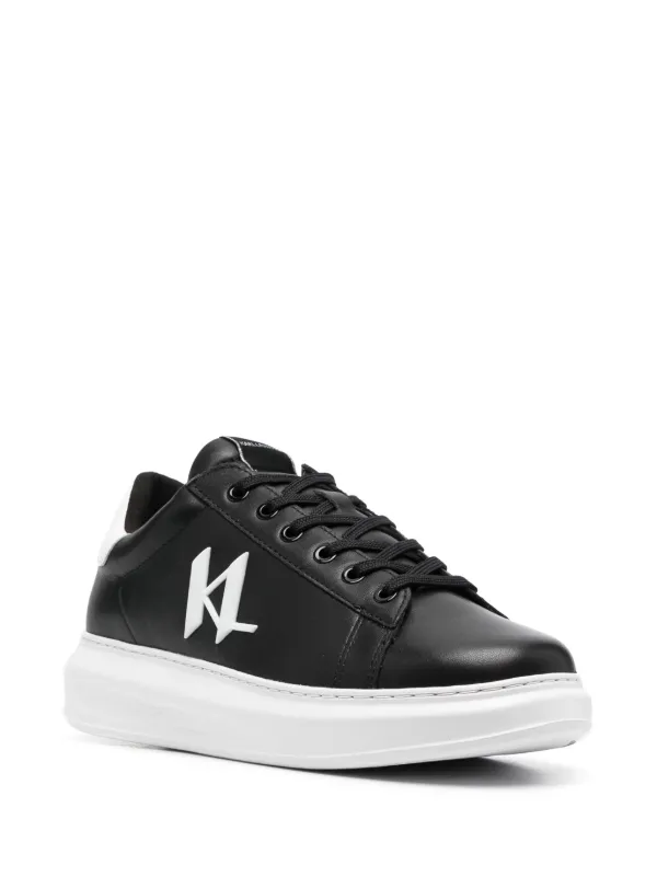 Karl Lagerfeld ロゴ レザースニーカー | ブラック | FARFETCH JP