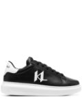 Karl Lagerfeld logo-appliqué leather sneakers - Black