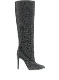 Paris Texas Holly 115mm crystal-embellished boots - Black